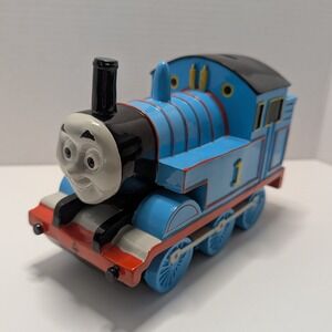 2015 Thomas the Tank Engine Ceramic Piggy Bank Blue Train No. 1 Starpoint Blue